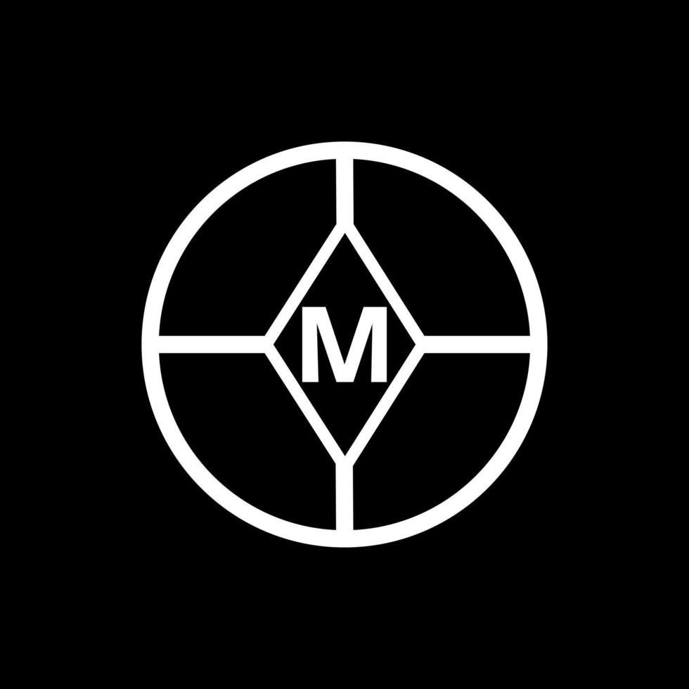 m concept de logo de lettre de cercle créatif. conception de lettre m. vecteur