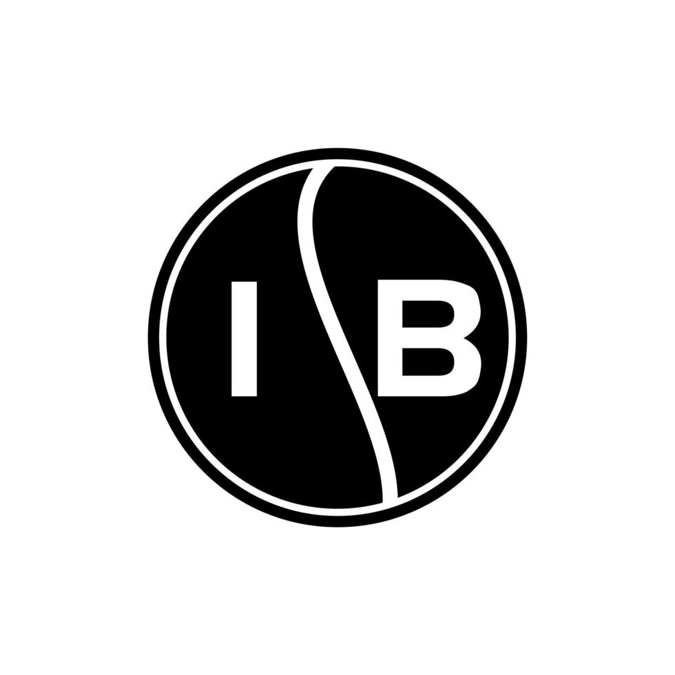 concept de logo de lettre de cercle créatif ib. conception de lettre ib. vecteur