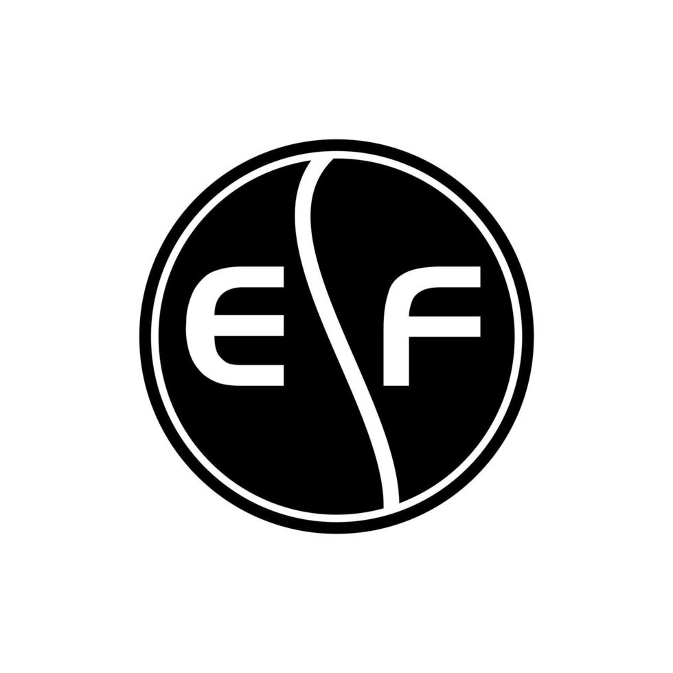 concept de logo de lettre de cercle créatif ef. conception de lettre ef. vecteur