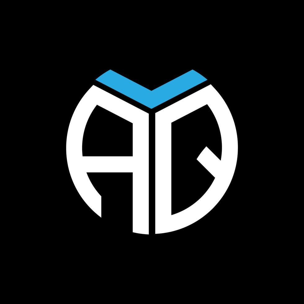 concept de logo de lettre de cercle créatif aq. conception de lettre aq. vecteur