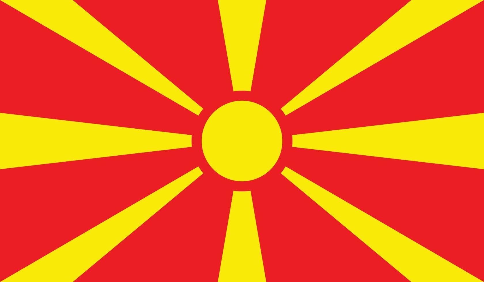 illustration vectorielle du drapeau de la macédoine du nord. vecteur