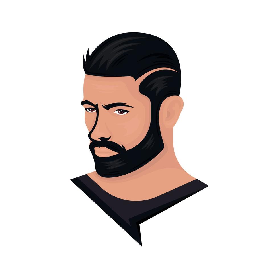 illustration de l'homme avec coupe de cheveux vecteur