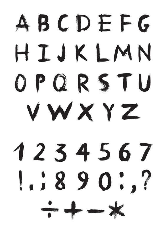 alphabet texturé de vecteur