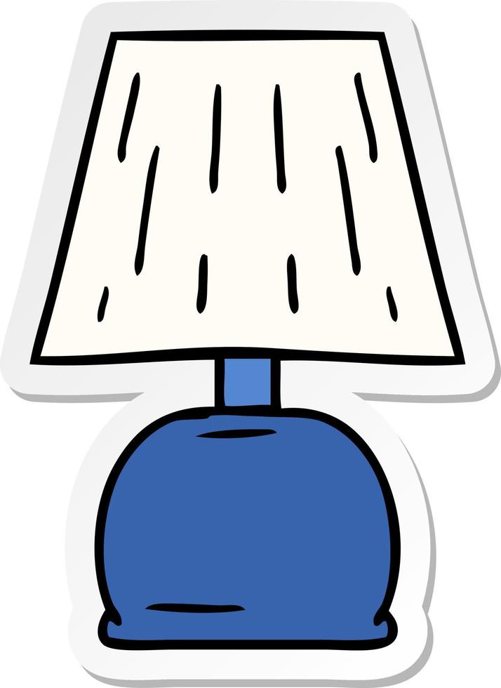 autocollant dessin animé doodle d'une lampe de chevet vecteur