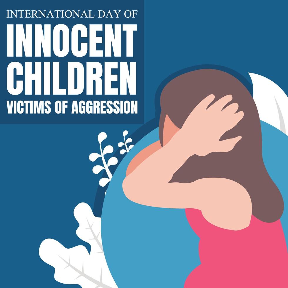illustration graphique vectoriel d'une fille couvre ses oreilles avec ses mains, parfait pour la journée internationale des enfants innocents victimes d'agression, célébrer, carte de voeux, etc.