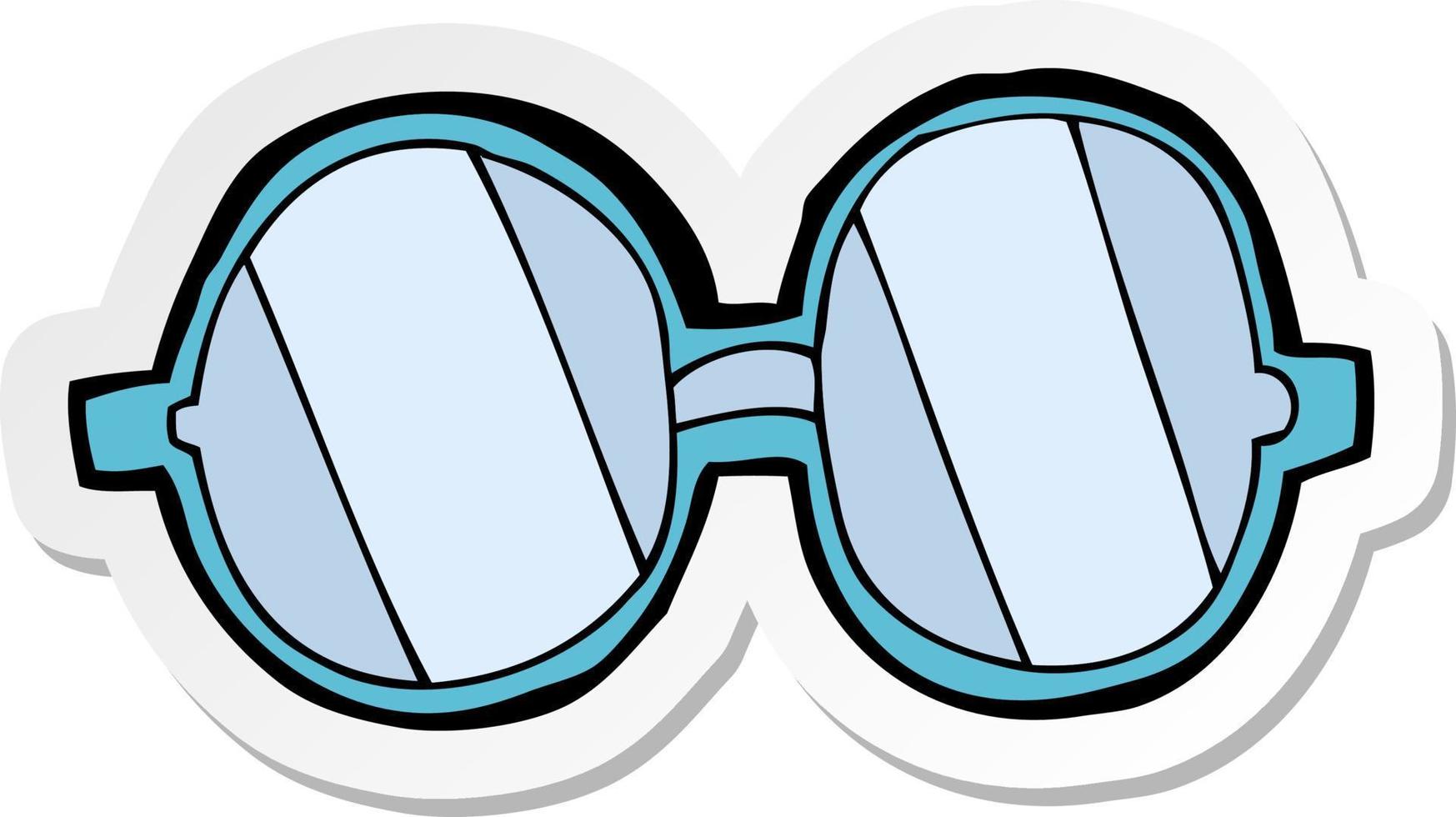 autocollant de lunettes de dessin animé vecteur