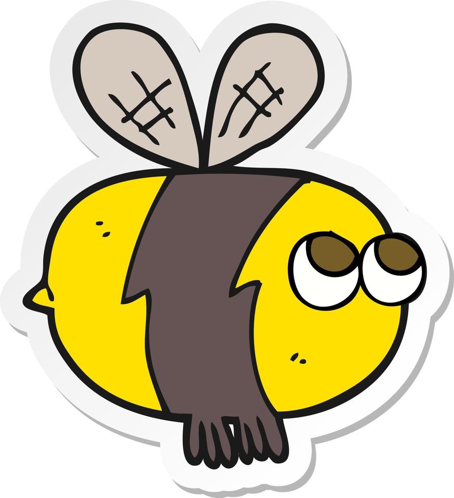 autocollant d'une abeille de dessin animé vecteur