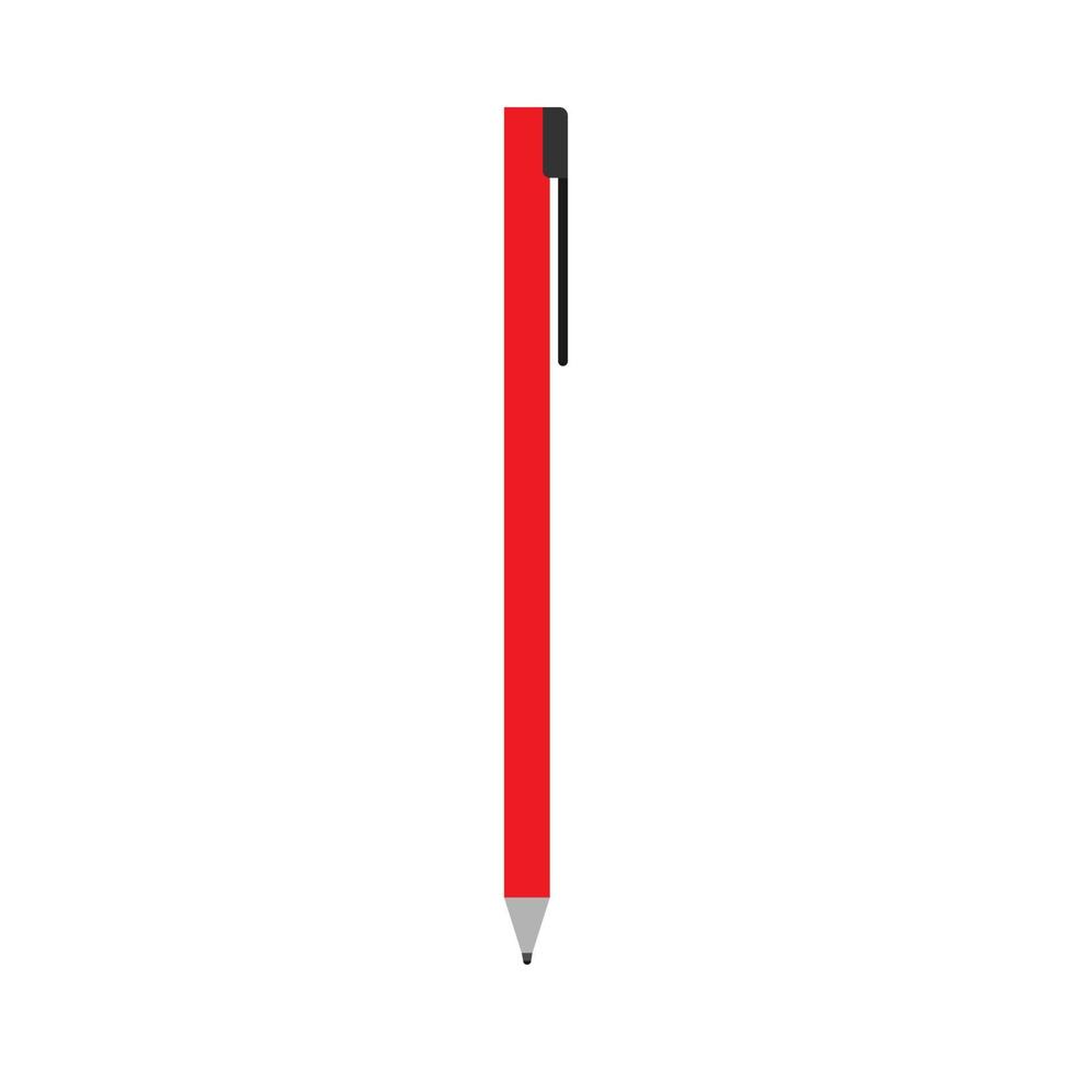 stylo symbole vecteur concept isolé équipement d'encre libre d'icône. papeterie de bureau rouge