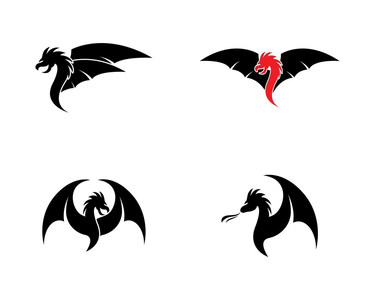 ensemble de logo de dragon vecteur