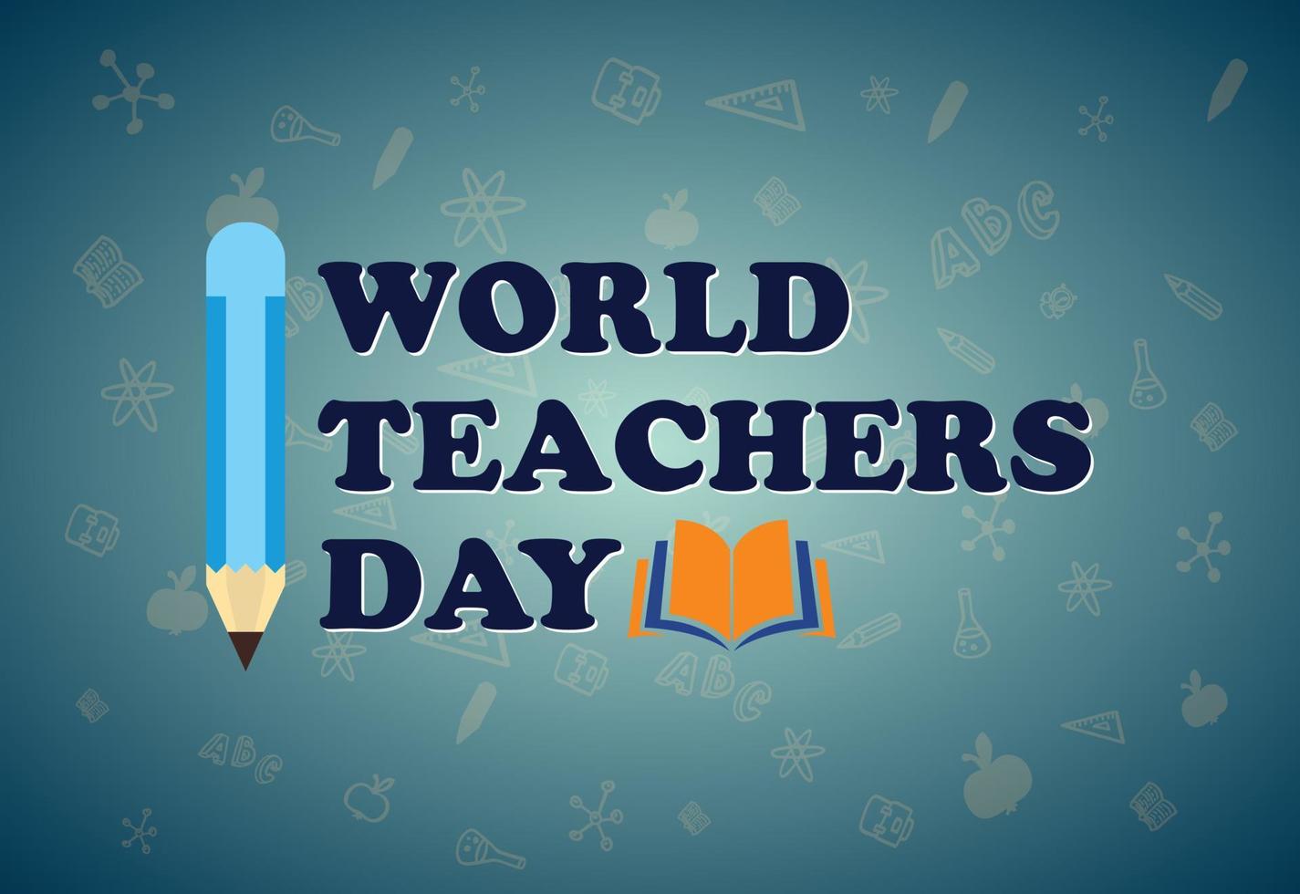 illustration vectorielle de la journée mondiale des enseignants heureux pour affiche, brochure, bannière et carte de voeux vecteur
