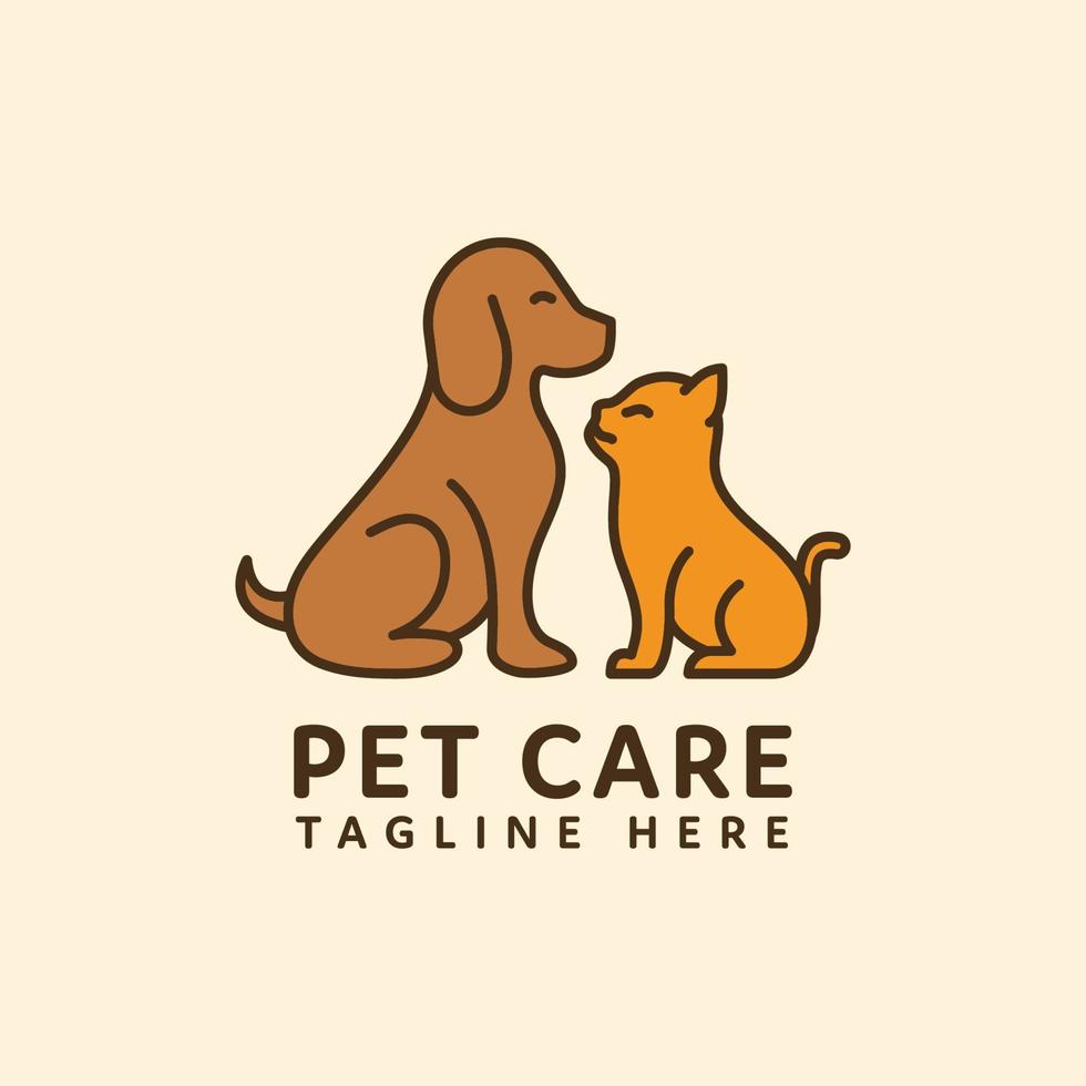 création de logo de soins pour chats et chiens vecteur