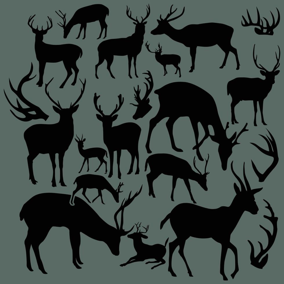 arts de la silhouette du cerf, arts de l'illustration vectorielle du cerf vecteur