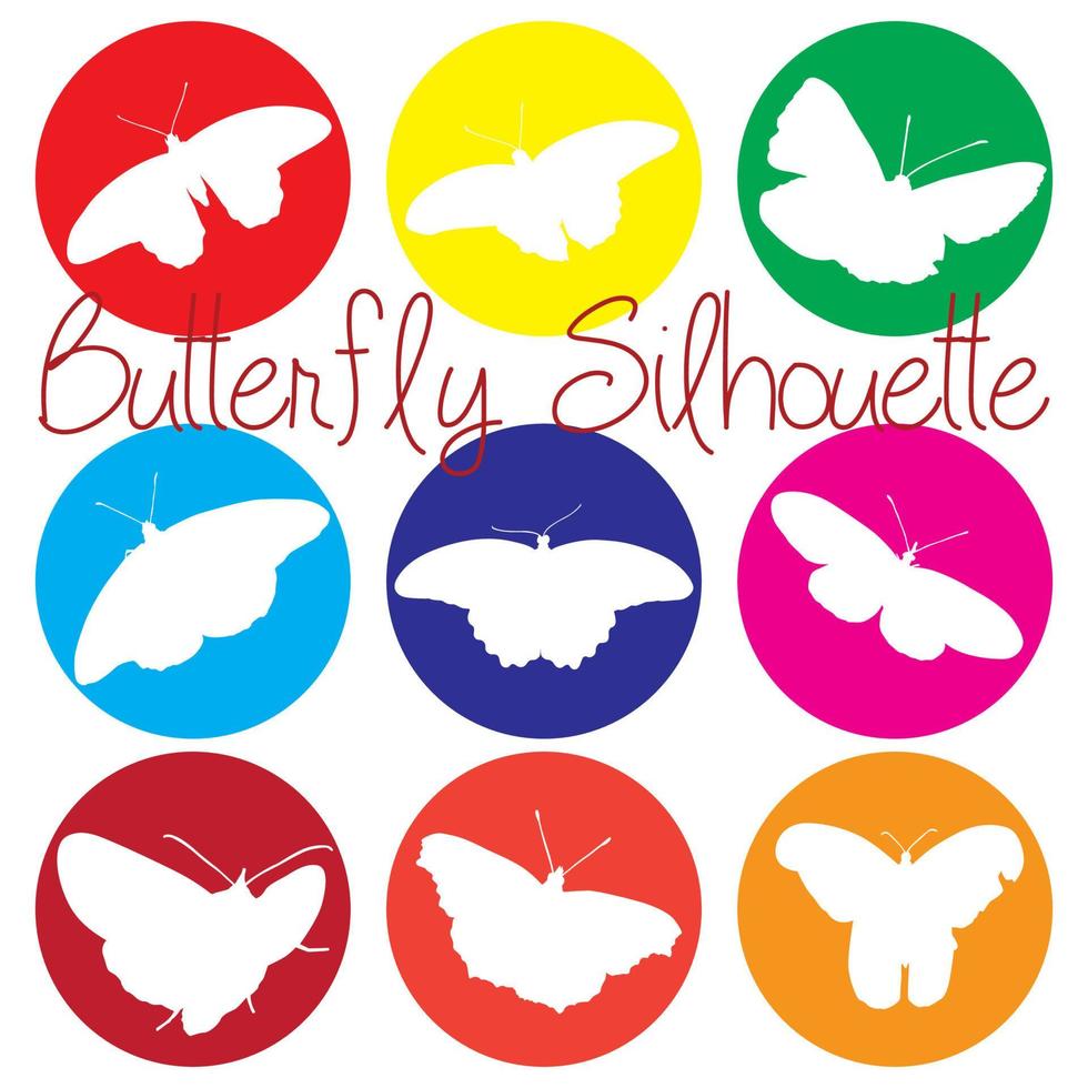 papillon, silhouette, icône, vecteur, ensemble vecteur