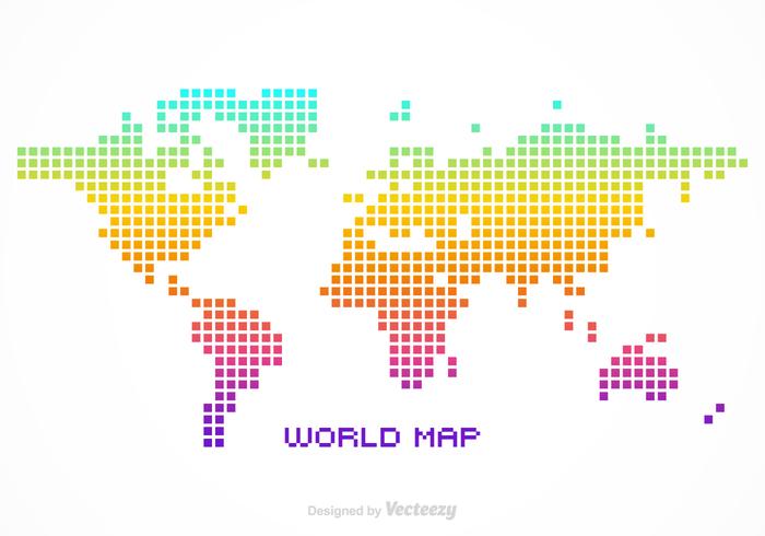 Carte vectorielle gratuite Pixel World vecteur