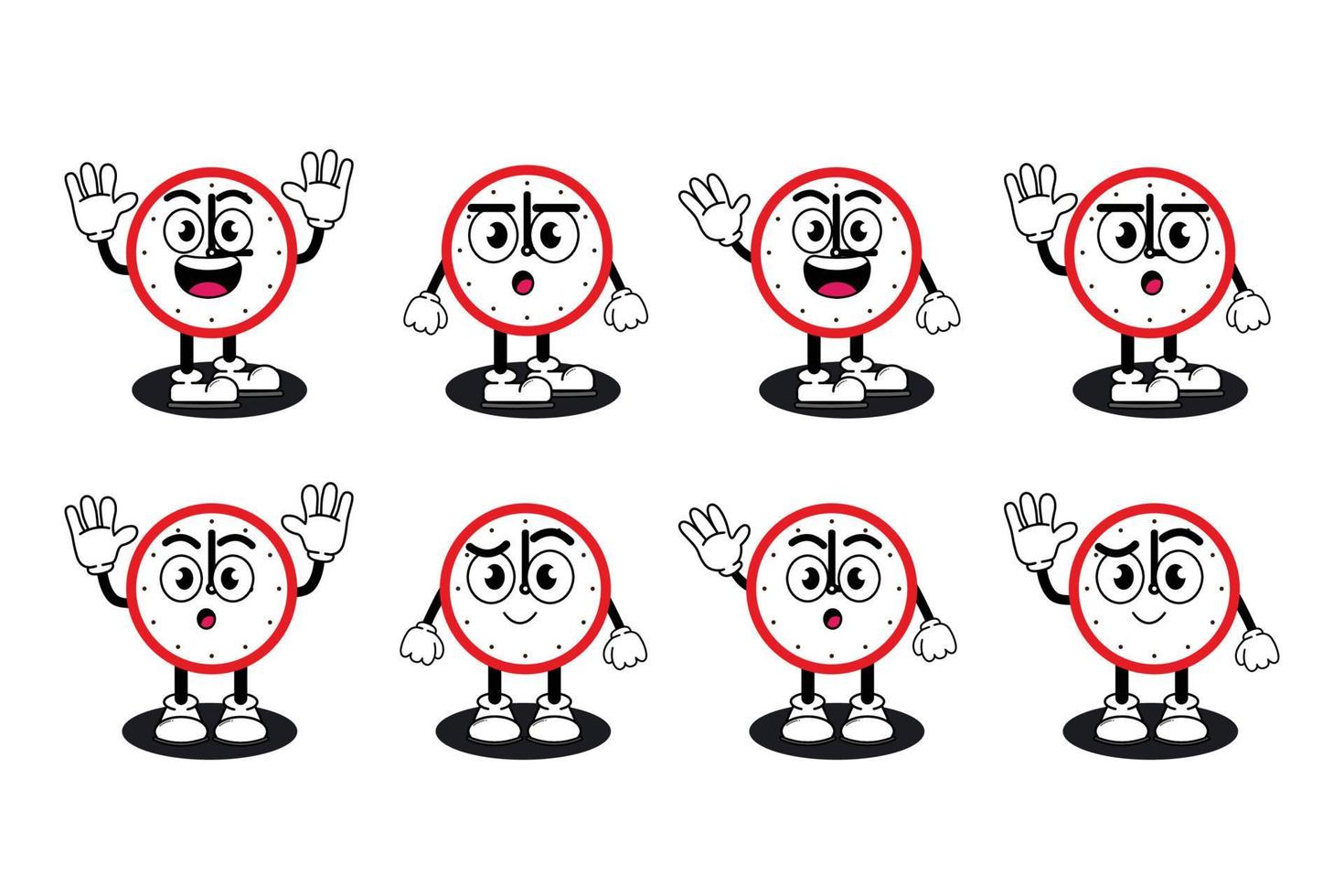 illustration vectorielle personnage de dessin animé graphique d'horloge murale mascotte mignonne avec pose. adapté à l'illustration de livres pour enfants et à la conception d'éléments. vecteur