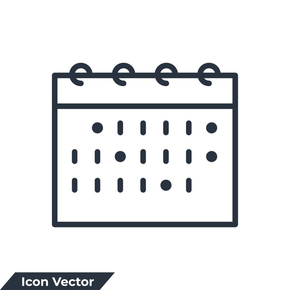 calendrier icône logo illustration vectorielle. modèle de symbole de calendrier pour la collection de conception graphique et web vecteur
