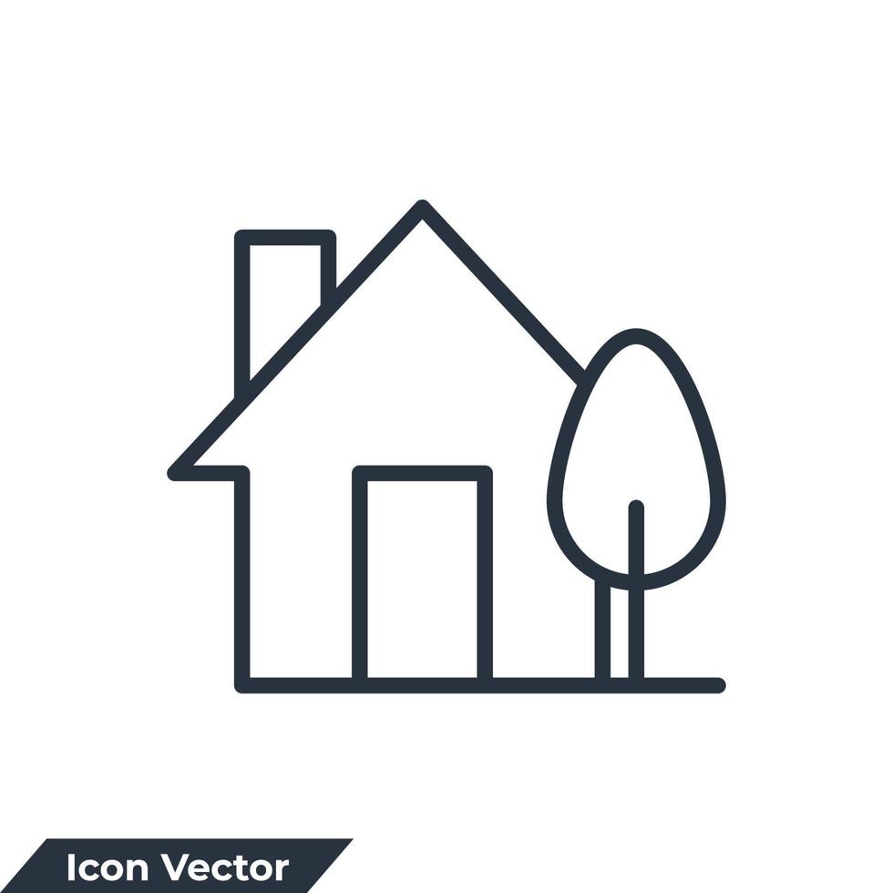 illustration vectorielle du logo de l'icône de la maison. modèle de symbole de maison pour la collection de conception graphique et web vecteur