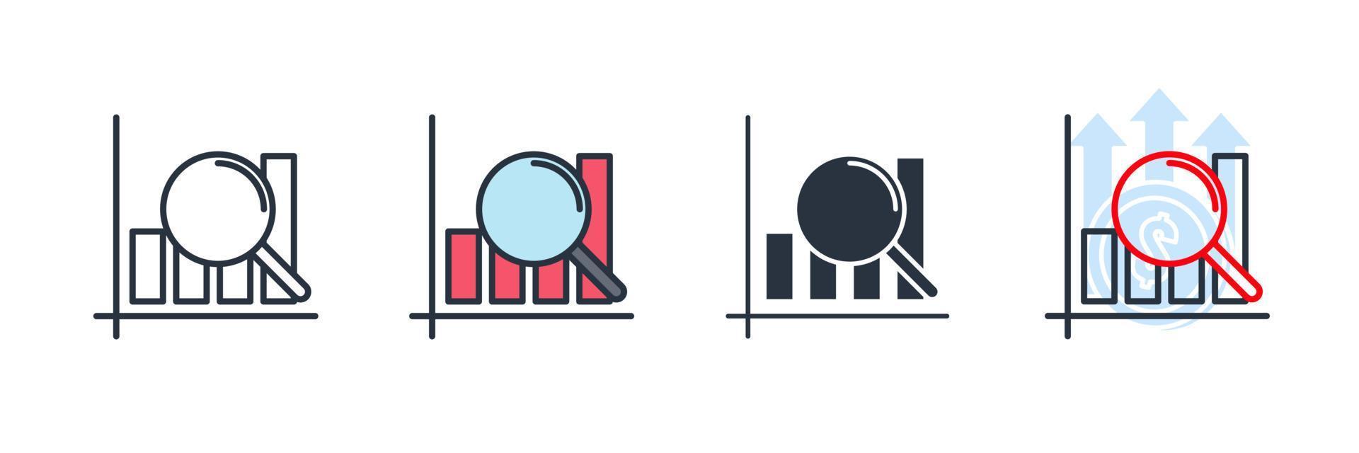 illustration vectorielle du logo de l'icône d'analyse. recherche analyse modèle de symbole d'entreprise pour la collection de conception graphique et web vecteur