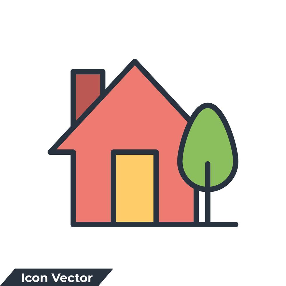 illustration vectorielle du logo de l'icône de la maison. modèle de symbole de maison pour la collection de conception graphique et web vecteur