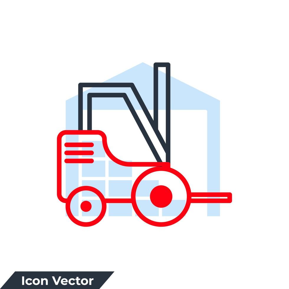 chariot élévateur icône logo illustration vectorielle. modèle de symbole de chariot élévateur pour la collection de conception graphique et web vecteur