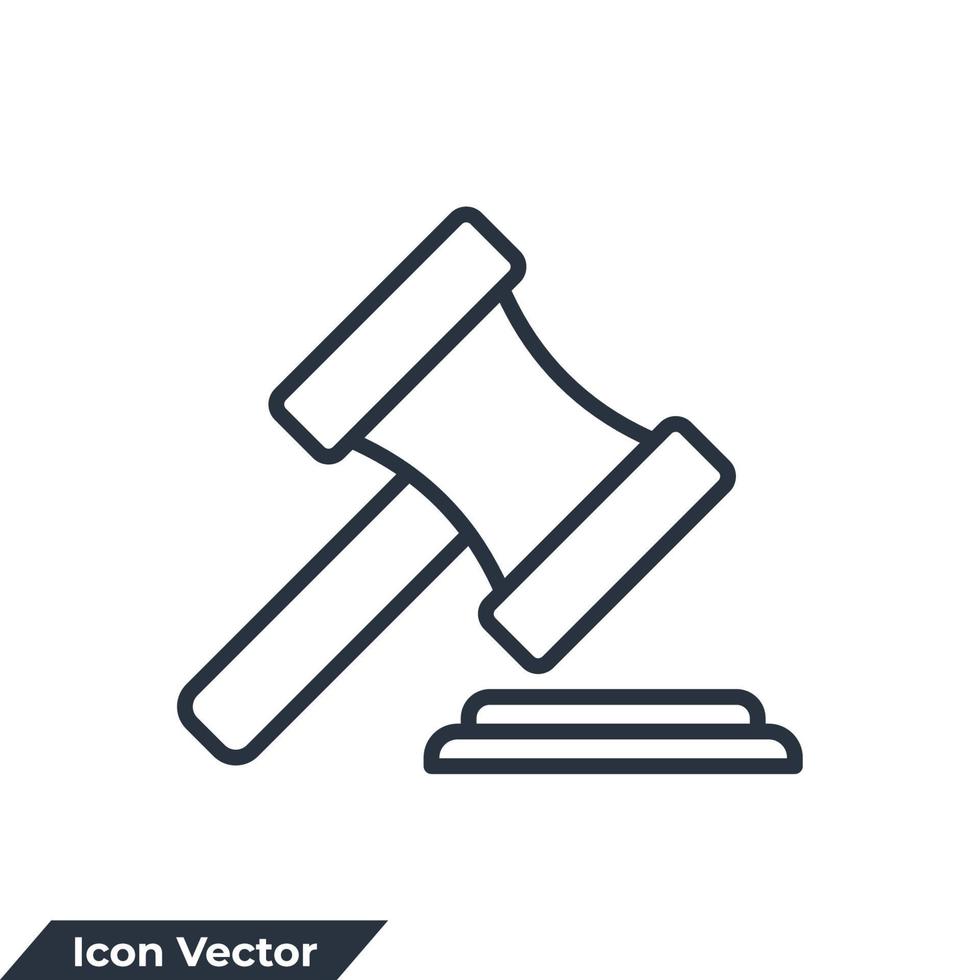 illustration vectorielle de logo d'icône d'enchères. modèle de symbole de marteau de juge pour la collection de conception graphique et web vecteur