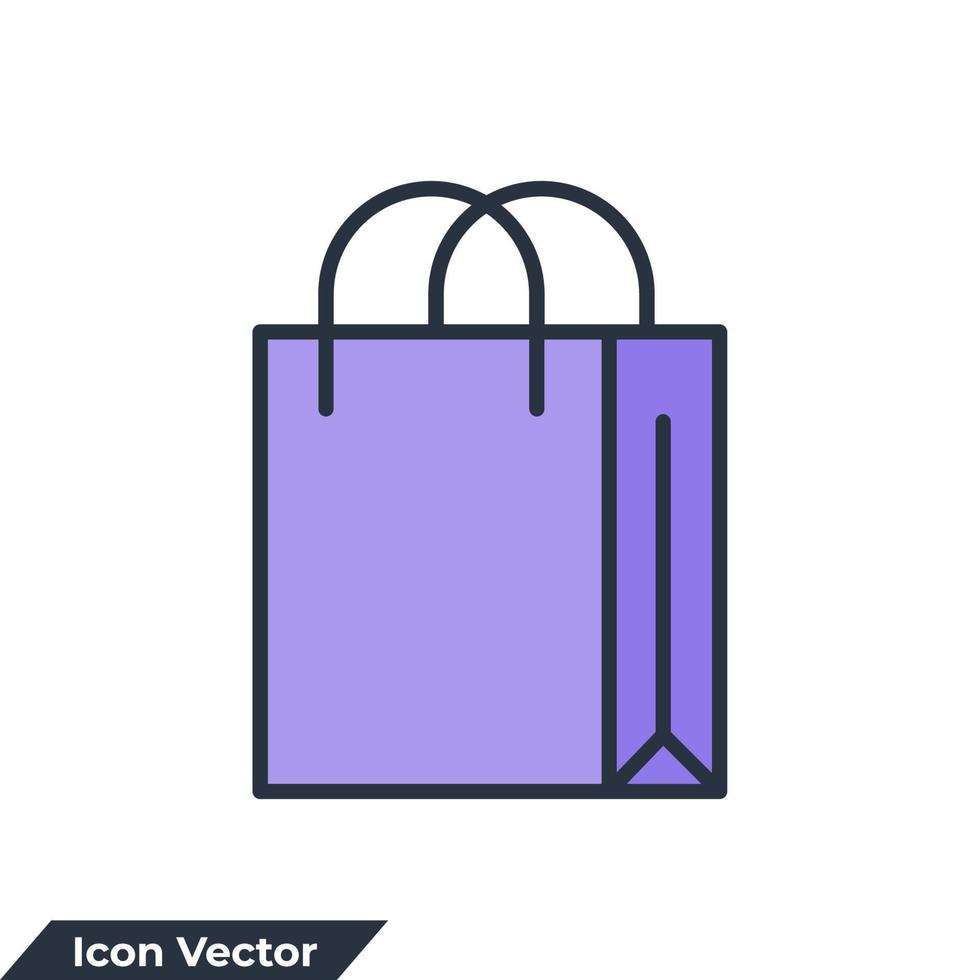 sac à provisions icône logo illustration vectorielle. modèle de symbole de sac d'épicerie pour la collection de conception graphique et web vecteur