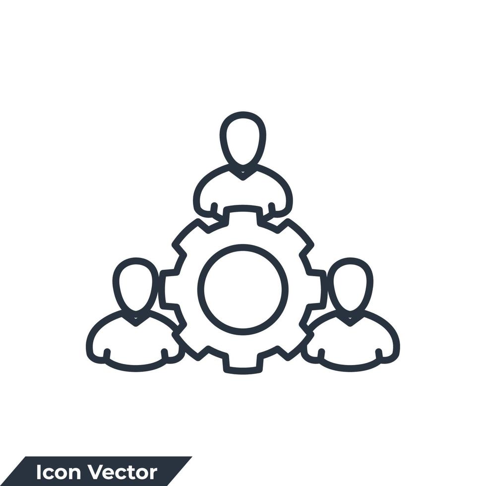 illustration vectorielle de travail d'équipe icône logo. modèle de symbole de collaboration d'entreprise pour la collection de conception graphique et web vecteur