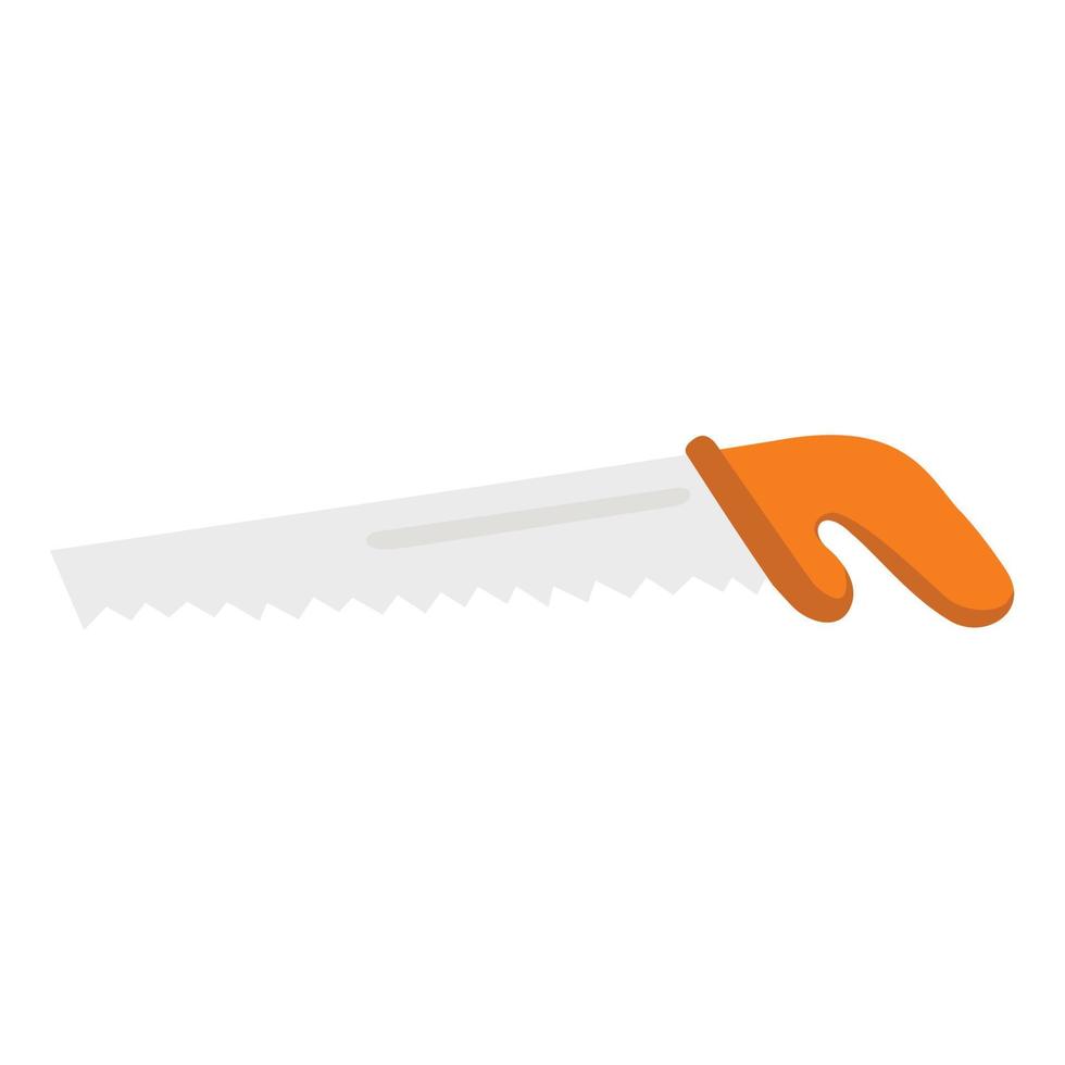 une scie orange qui sert à couper ou fendre des illustrations vectorielles en bois vecteur