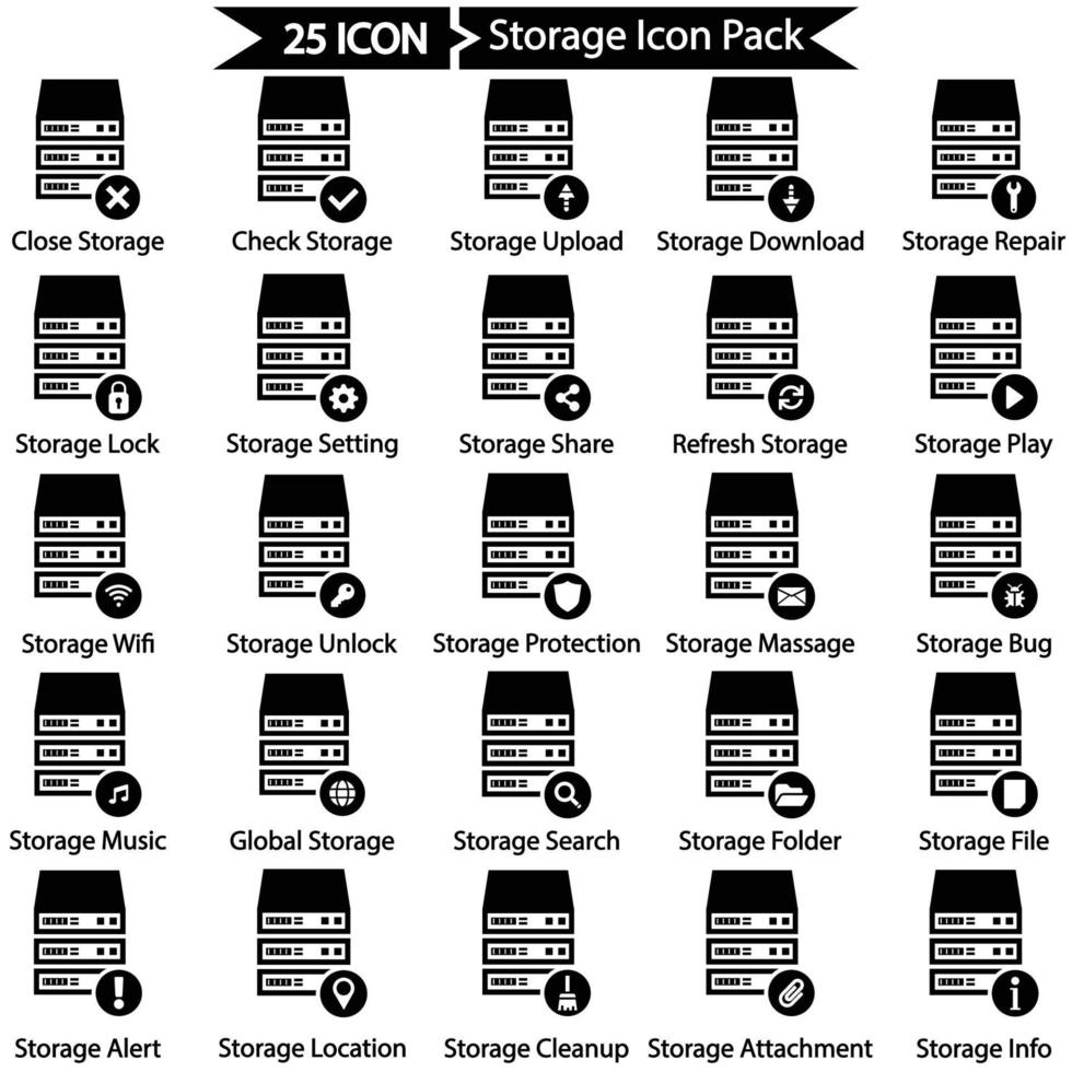 pack d'icônes de stockage vecteur