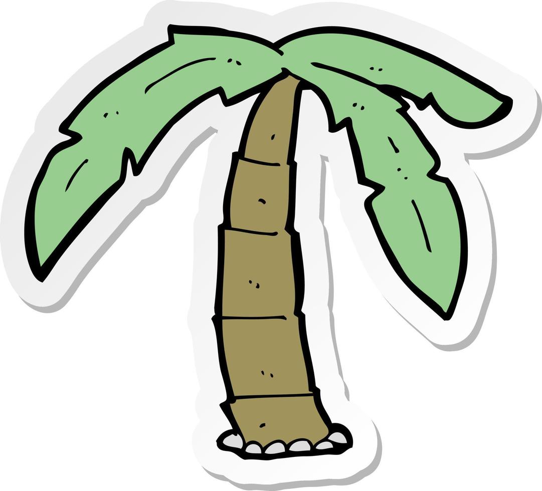 autocollant d'un palmier de dessin animé vecteur