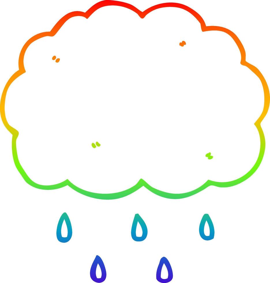 arc en ciel gradient ligne dessin dessin animé nuage pleut vecteur