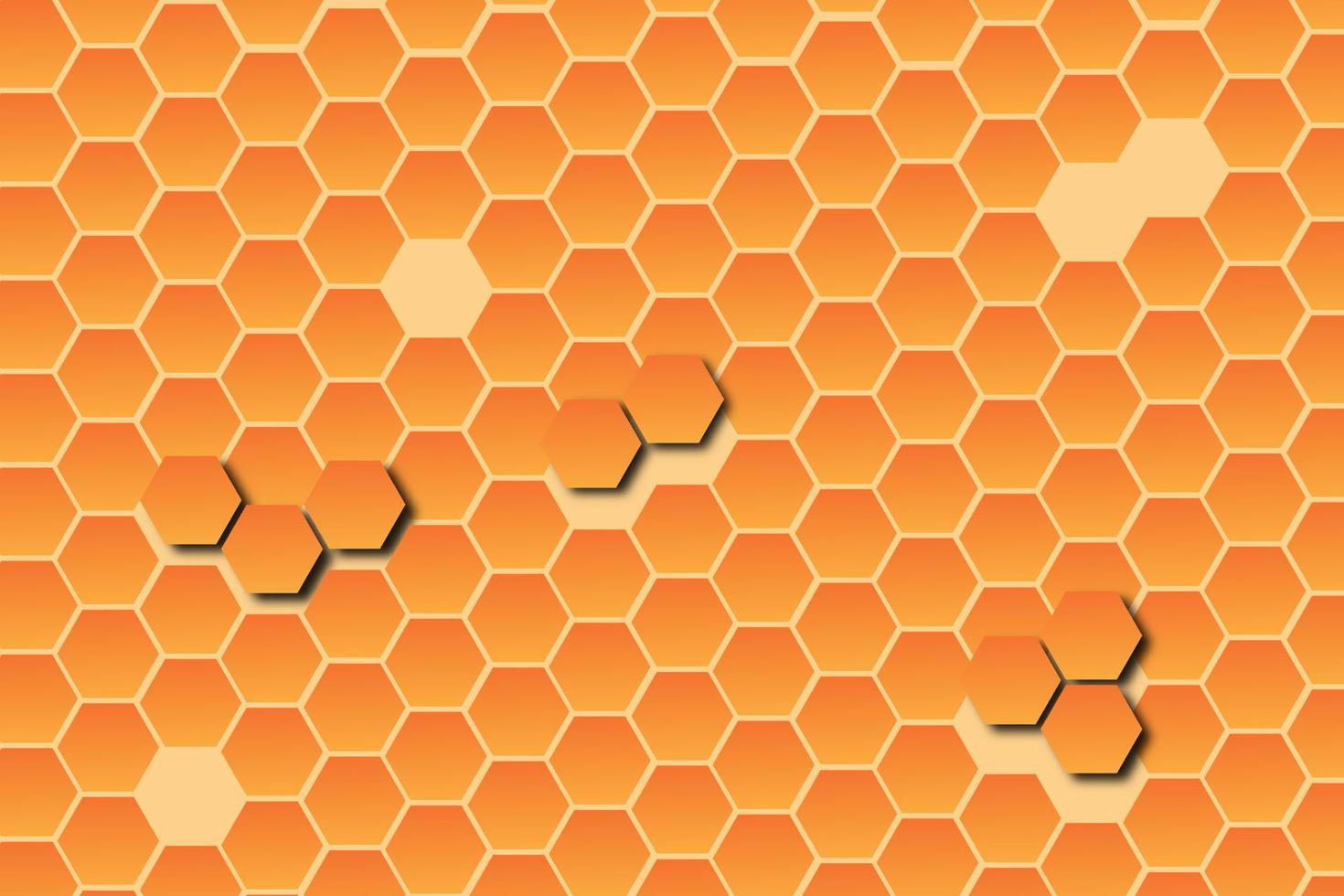 vecteur de fond en nid d'abeille avec arrangement de forme hexagonale orange