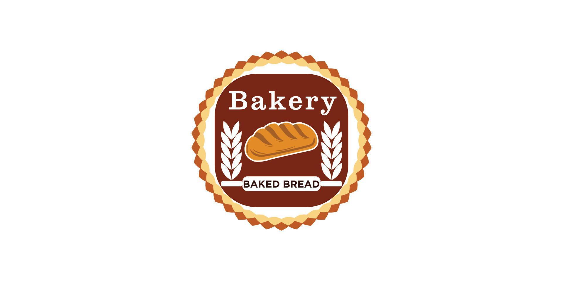 modèle de logo de boulangerie avec concept créatif vecteur