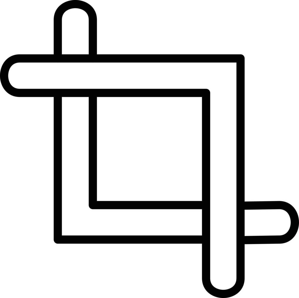 icône de la ligne de recadrage vecteur