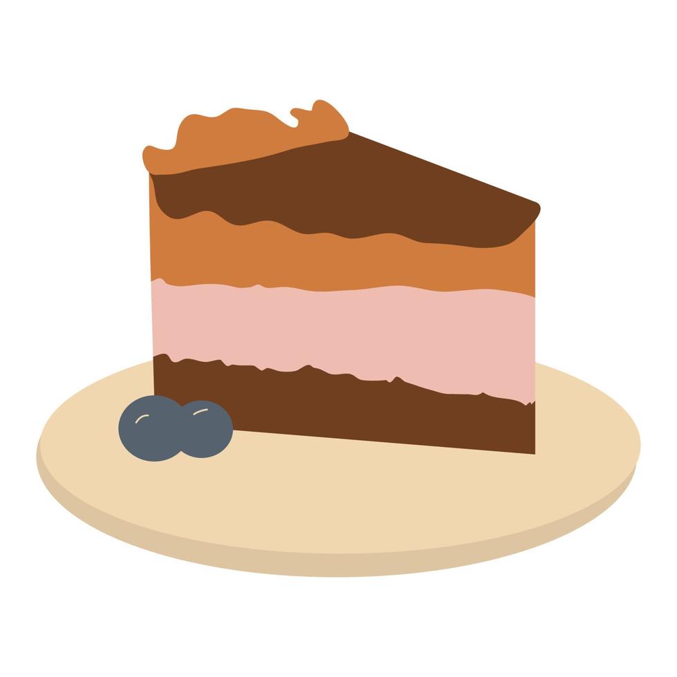 morceau de gâteau au fromage new york isolé sur fond blanc. illustration vectorielle de dessert au lait dans un style plat de dessin animé vecteur