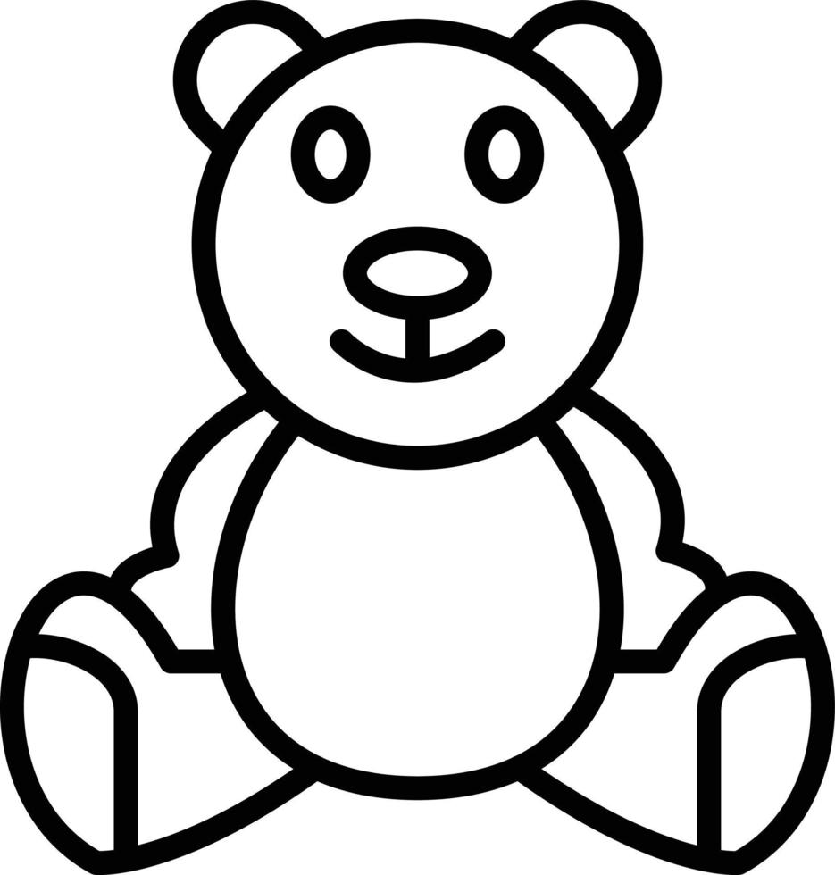 icône de ligne d'ours en peluche vecteur