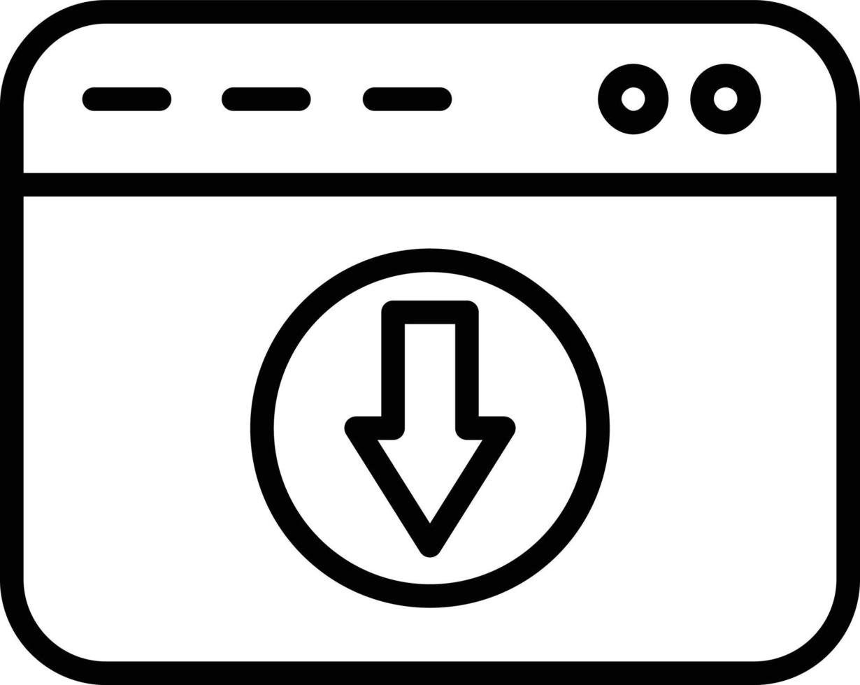 icône de ligne de téléchargement vecteur