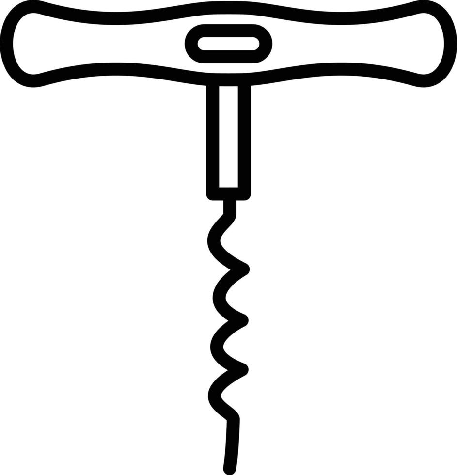 icône de ligne de tire-bouchon vecteur