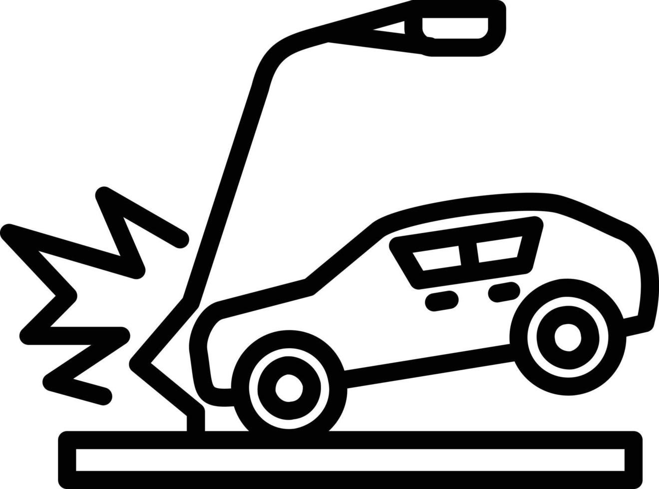 icône de ligne de voiture accidentée vecteur