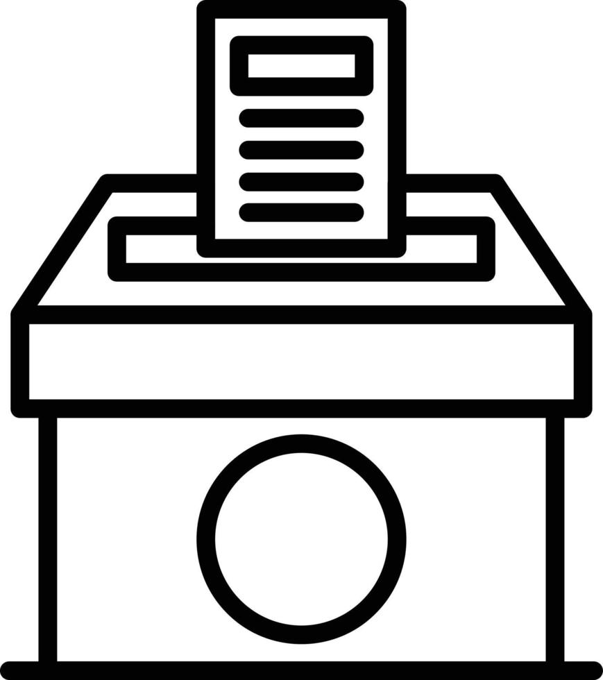 icône de ligne de papier de vote vecteur