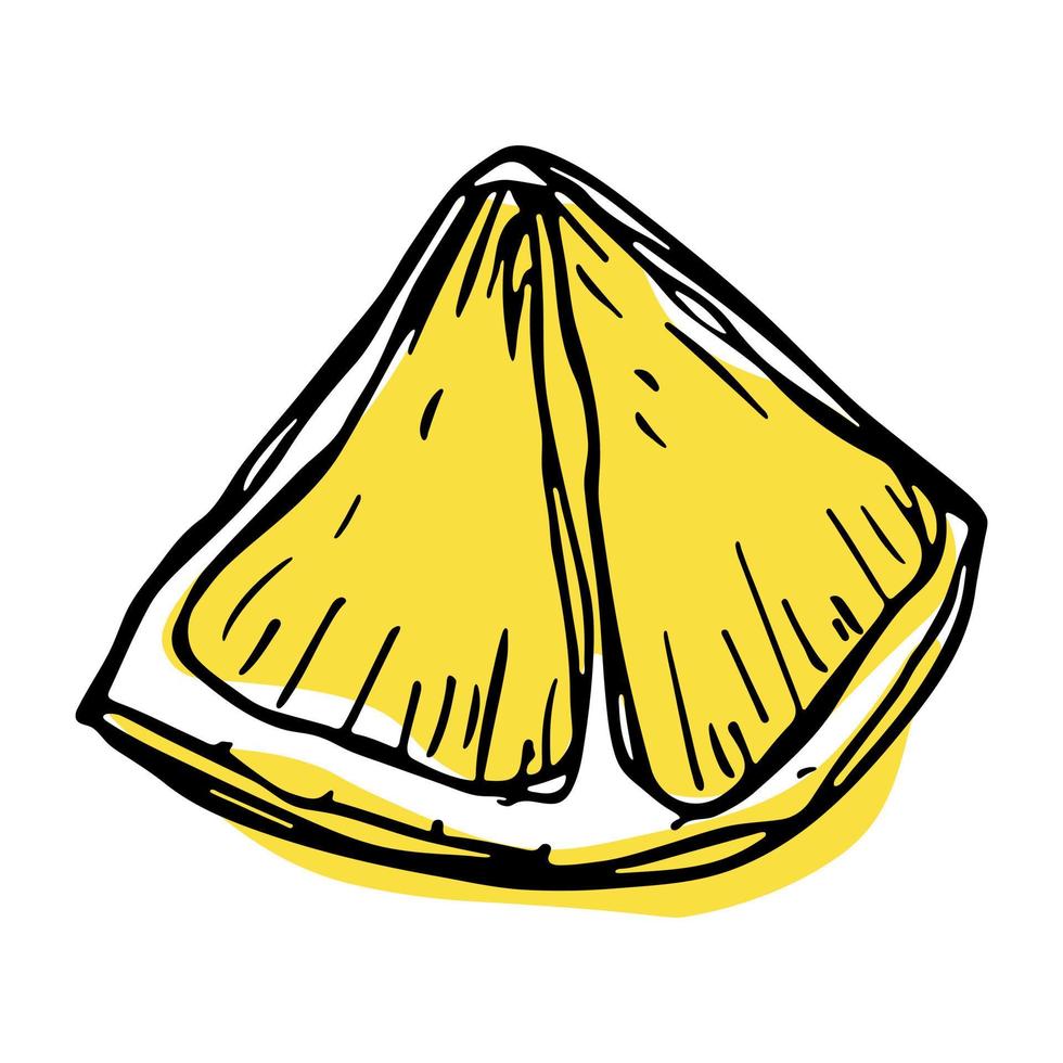 vecteur citron clipart. icône d'agrumes dessinés à la main. illustration de fruits. pour l'impression, le web, le design, la décoration