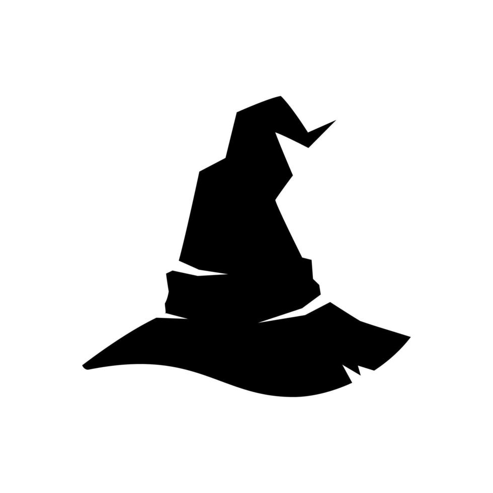 icône de chapeau de sorcière ou d'assistant d'halloween vecteur