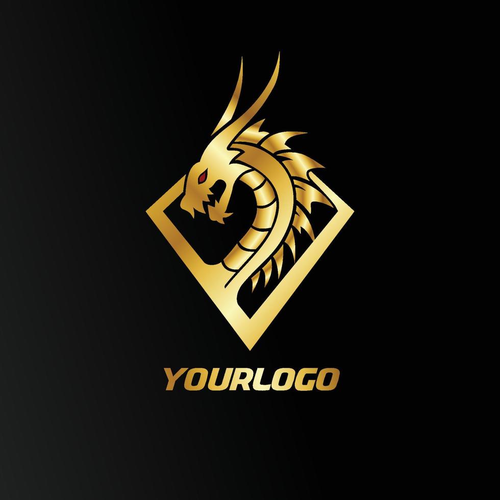 vecteur de luxe dragon logo or