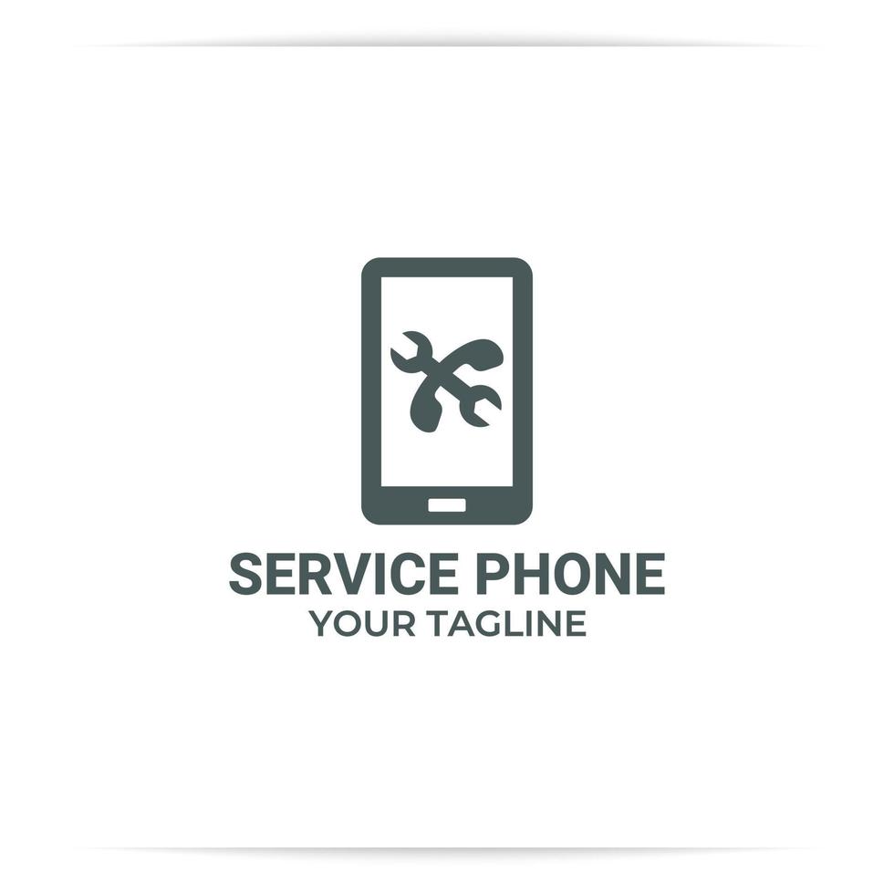 image vectorielle de conception de logo de téléphone de service, réparation, réparation, pour application, mobile vecteur