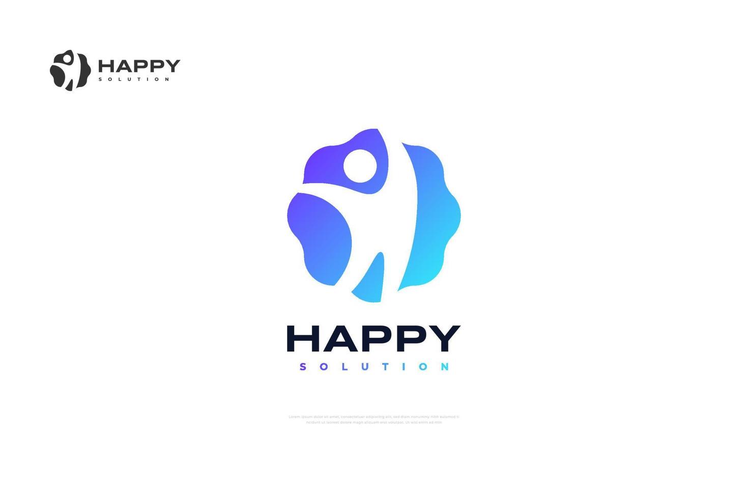 logo humain heureux. convient aux logos de sport, médical, de fitness, de santé et de solution vecteur