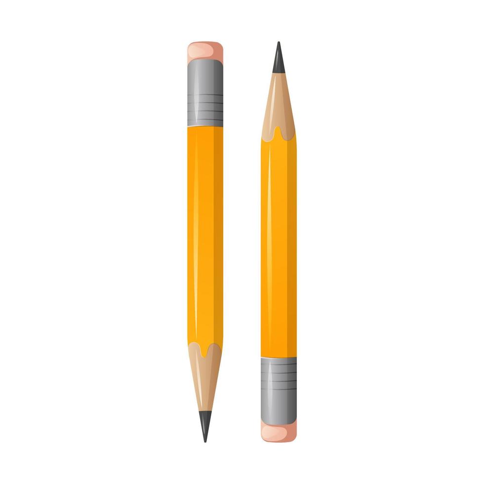 crayon simple avec gomme, illustration vectorielle. outil pour dessiner, dessiner vecteur