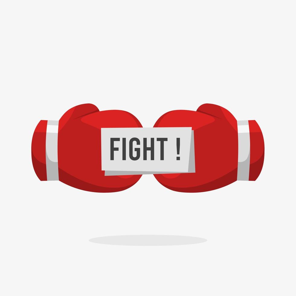 une paire de gants de boxe rouges avec les mots combat vecteur