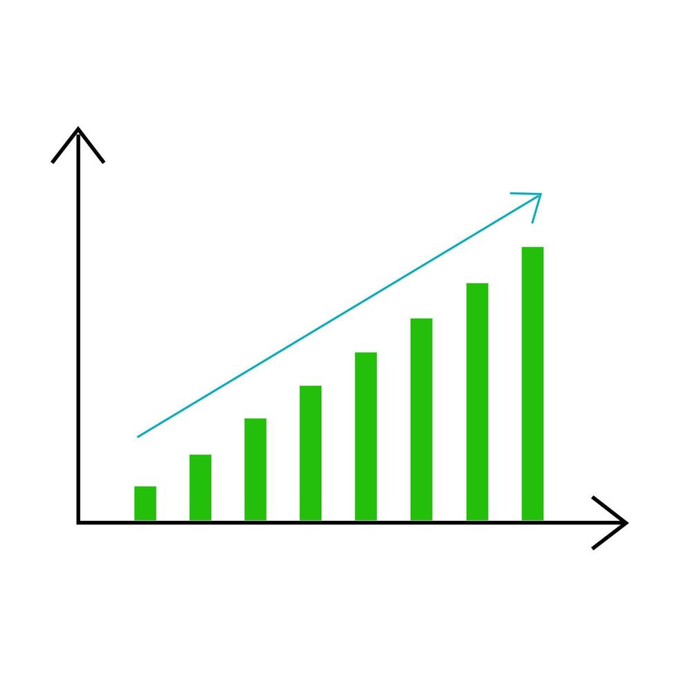 icône graphique croissante. graphique d'entreprise avec illustration vectorielle d'icône de flèche sur fond blanc. ep 10. vecteur