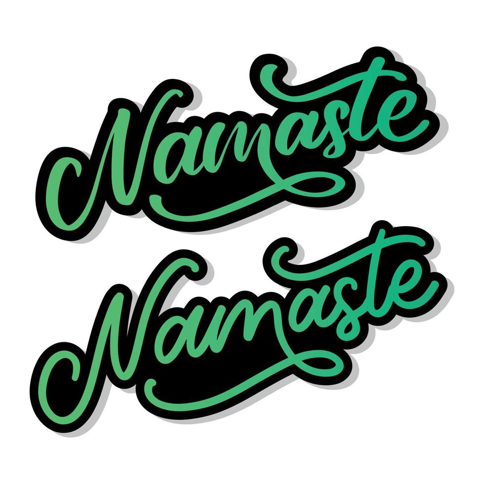namaste lettrage salutation indienne, bonjour en hindi t-shirt dessin calligraphique à la main. typographie vectorielle inspirante. vecteur
