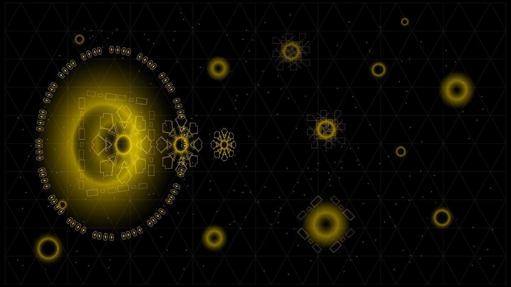 interface utilisateur hi-tec technologie numérique abstraite noir et or avec particules incandescentes, illustration vectorielle vecteur